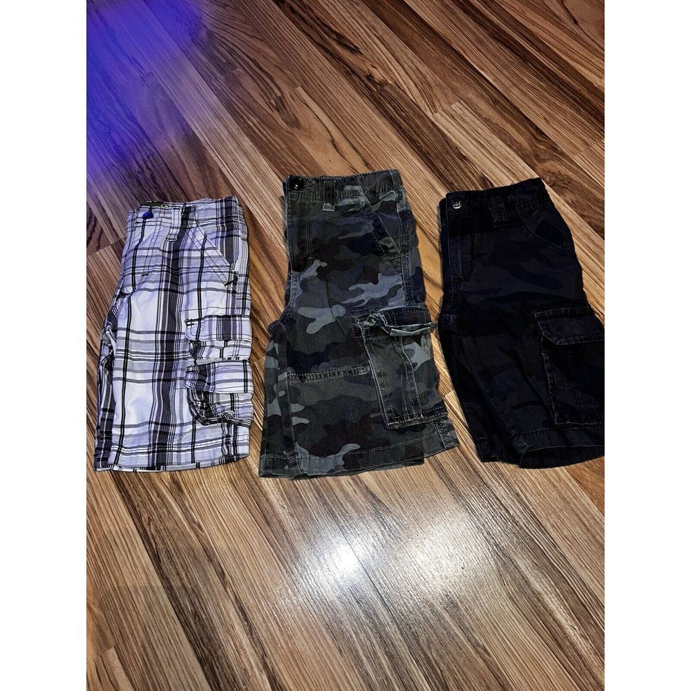 Cherokee‎ Lee Dungarees Boys Shorts Cargo Khaki Sz 7 Lot Of 3